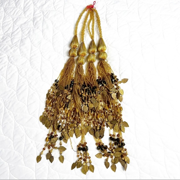 Gold Beaded Tassel‎ Tiebacks - Picture 1 of 6